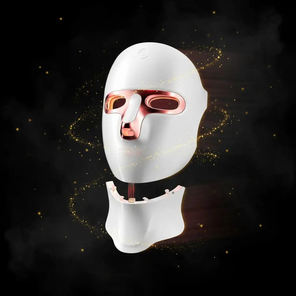 The Glow Care 7-Color LED Face & Neck Mask – Light Therapy for Anti-Aging, Dark Spots, Blemishes & Radiance – Rechargeable